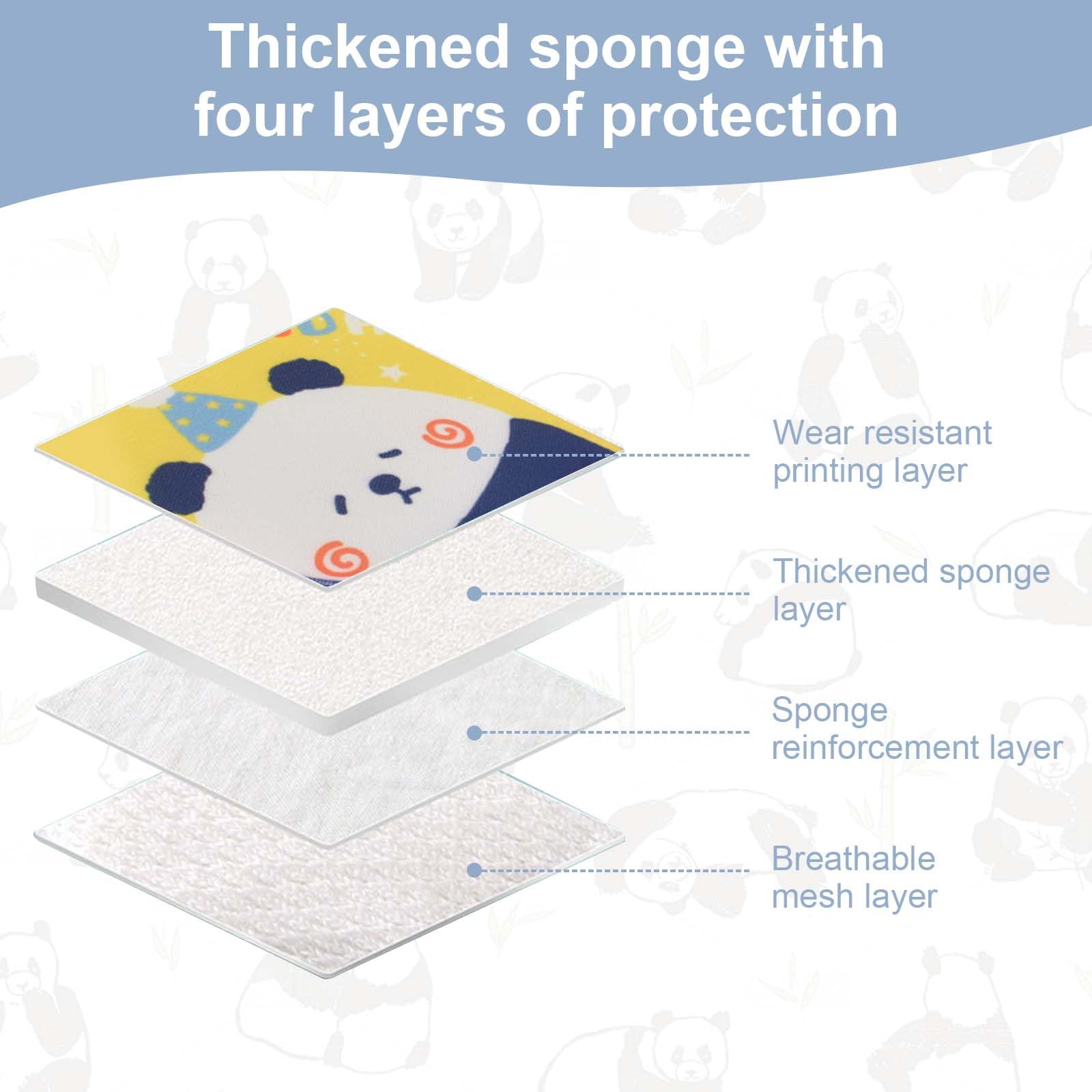 Respirable Rodilleras para Bebés, Rodilleras para Gatear de Algodón Primera, Rodilleras Bebe Gateo Elástico, Rodilleras Bebe con Estampado de Pandas, Baby Rodilla Pierna Pad para Niños de 0 a 4 Años