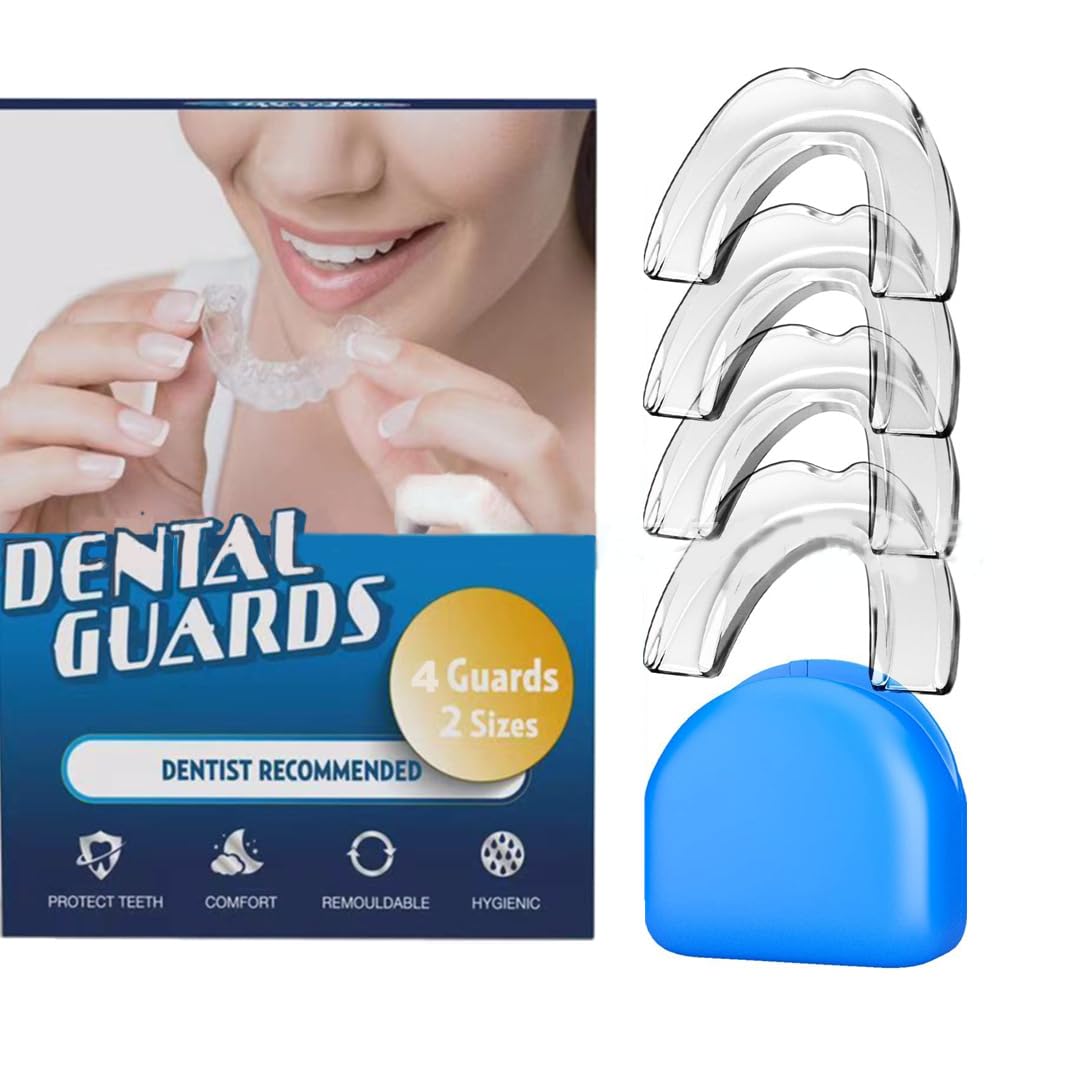 Mouth guard for grinding teeth at night, Mouth guard for clenching teeth at night, Night guards for teeth grinding, Reusable Teeth Grinding Mouth Guard-4 Pack/Two Sizes
