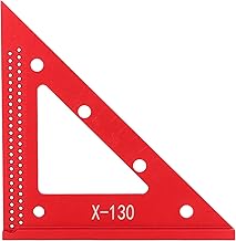Régua Triangular Para Carpintaria Orenic Liga De Alumínio Escala Transparente 5,1 Pol. Ferramenta De Layout De Fácil Leitura Para Telhado De Moldura, Esquadro De Carpinteiro, Esquadro De Caibro, Régua