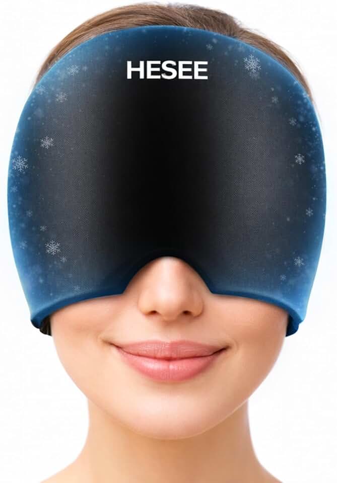 Migraine Relief Cap, Headache Relief Hat for Migraine Cap, Hot and Cold Therapy, Headache Eyes Mask for Stress Relief, Ice Pack He