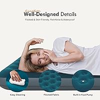 Vista 4 de Colchón de aire de camping de tamaño completo con bomba de pie incorporada, cama inflable inflable colchón colchón para dormir