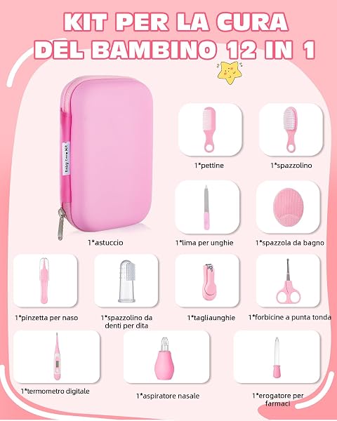 Baby Hygiene Kit – 12 Baby Care Set, Baby Bath Set, Newborn Nail Kit, Essential Useful Accessories Baby Products, Travel and Daily Beauty Brush - 2
