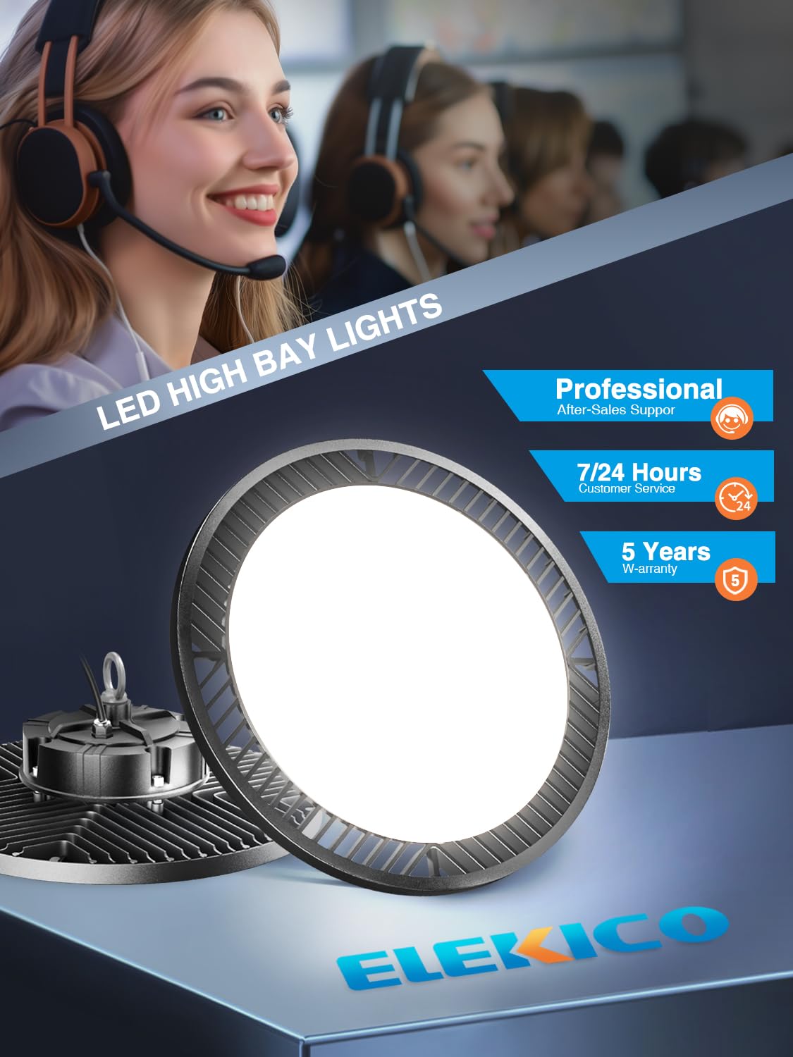 Super Bright 21000lm 5000k 150w 10 Pack UFO Led High Bay Shop Lights with 5Cable 3-Pin Plug Hook — view 3