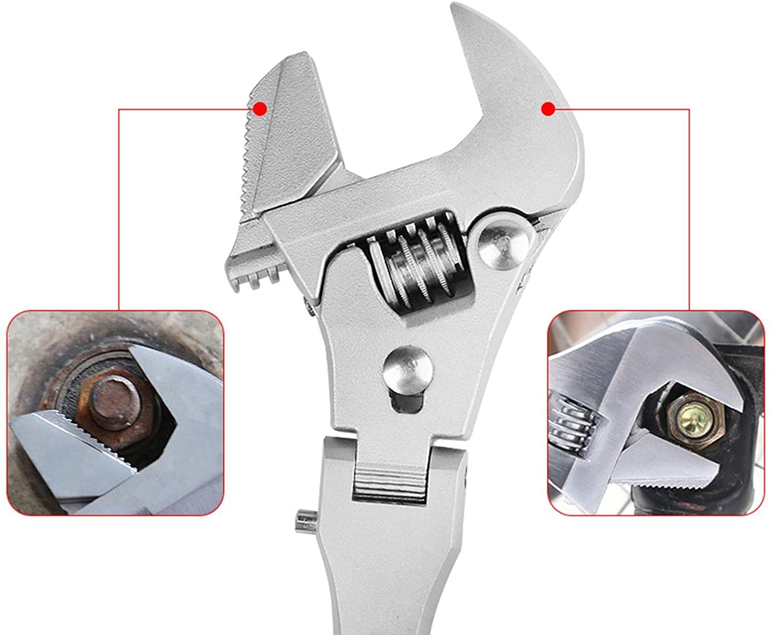 Llave de Llave de Llave de Llave combinada de trinquete, 5 en 1 Llave de Bloqueo Anti -Mecanismo Herramienta Manual de 10 Pulgadas