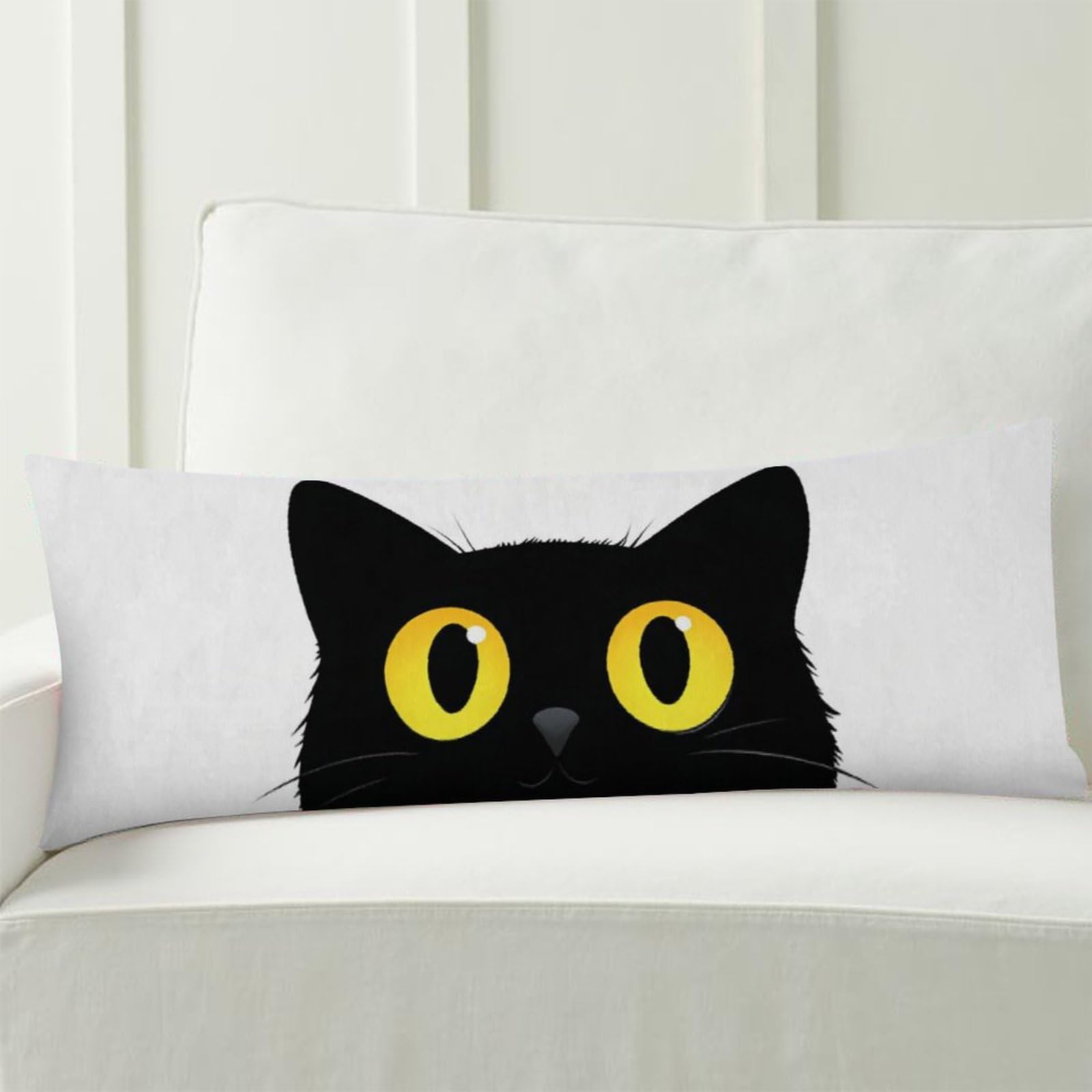 Amazon.com: velumair Cute Black Cat Body Pillow Cover 20x54 Inches