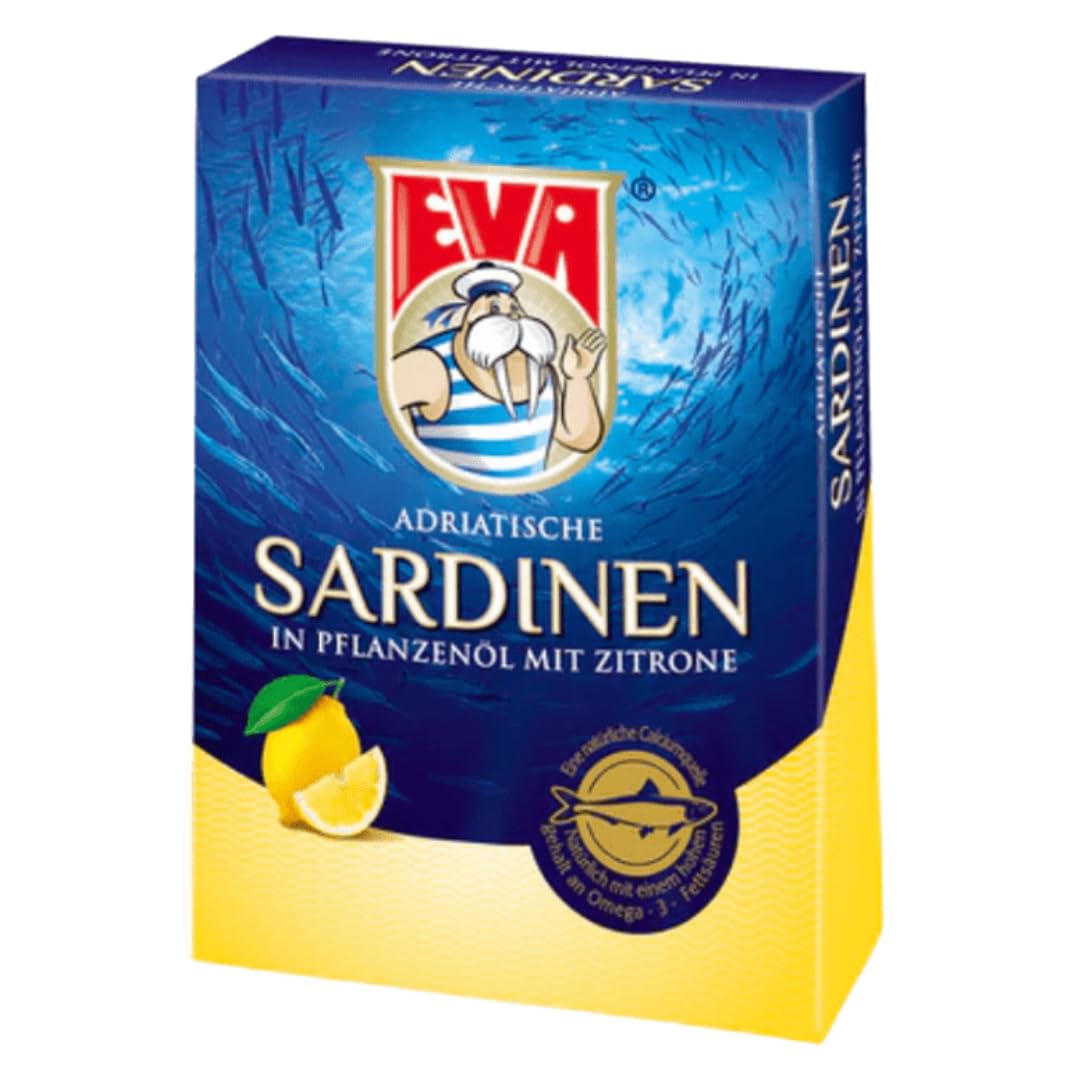 EVA Adriatische Sardinen mit Zitrone 100 Gramm Konserve x 10 Konserve