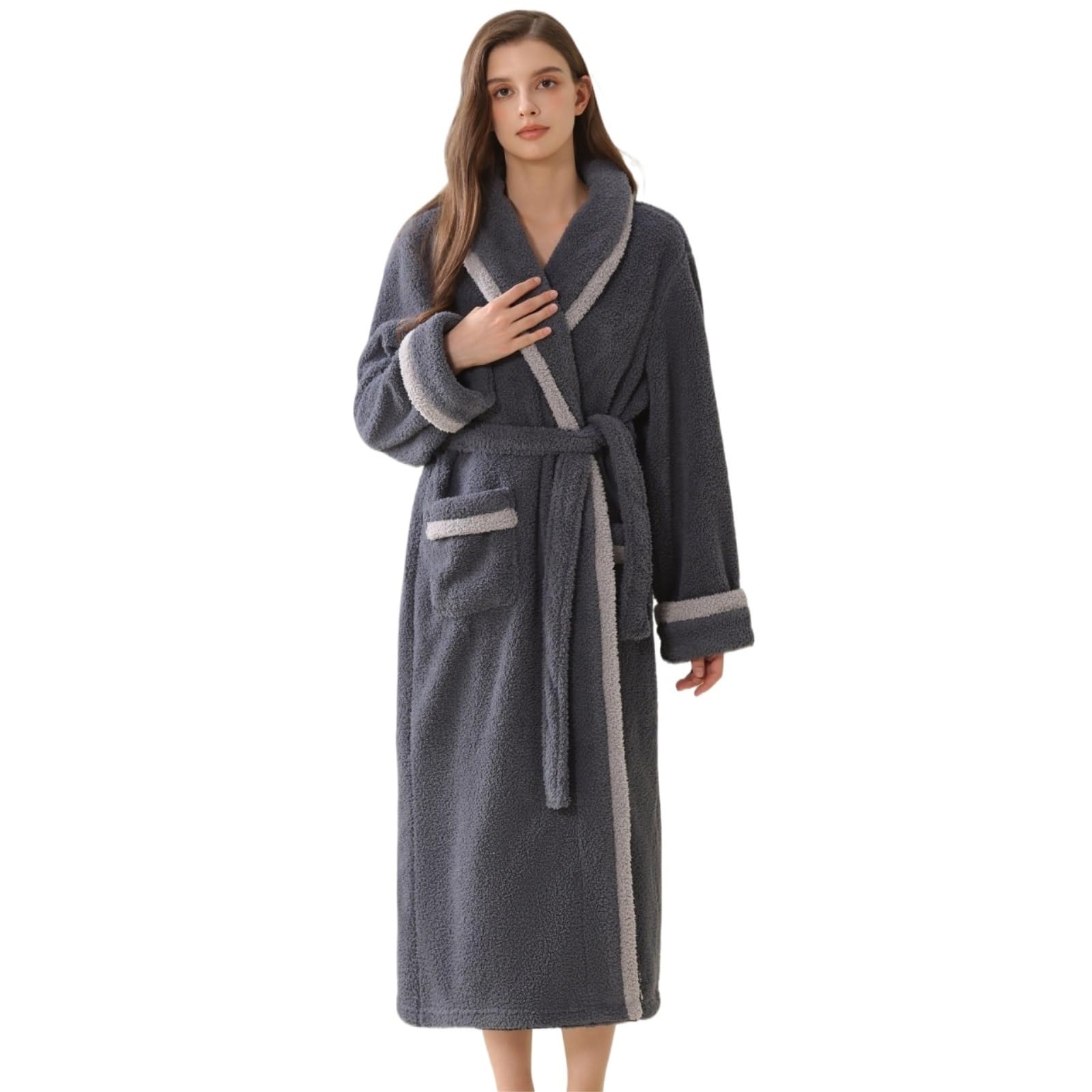 albornoz Albornoz suave de felpa premium for mujer, cálido y esponjoso