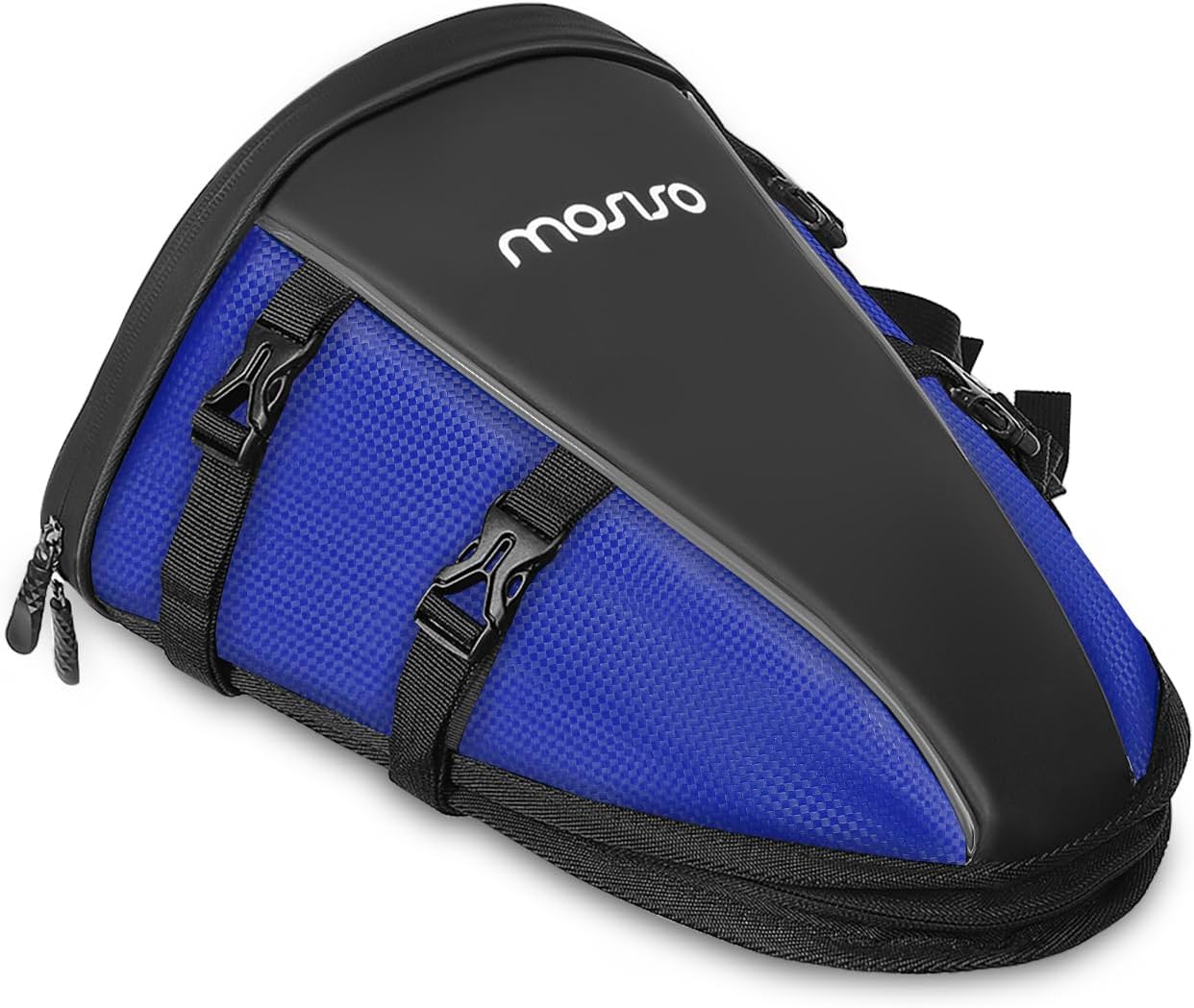 MOSISO Motorcycle Tail Bag Multifunctional Waterproof Polyester Storage Saddle Bag, 10L Outdoor Sports Motorbike Rear Seat Light Tank Bag Tool Carry Bag with Shoulder Strap, Royal Blue, MOMTB009