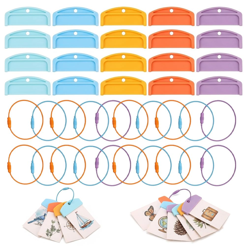 20 Pcs Card Holder for Yoto, Portable Reusable Storage Tabs with 10 Rings