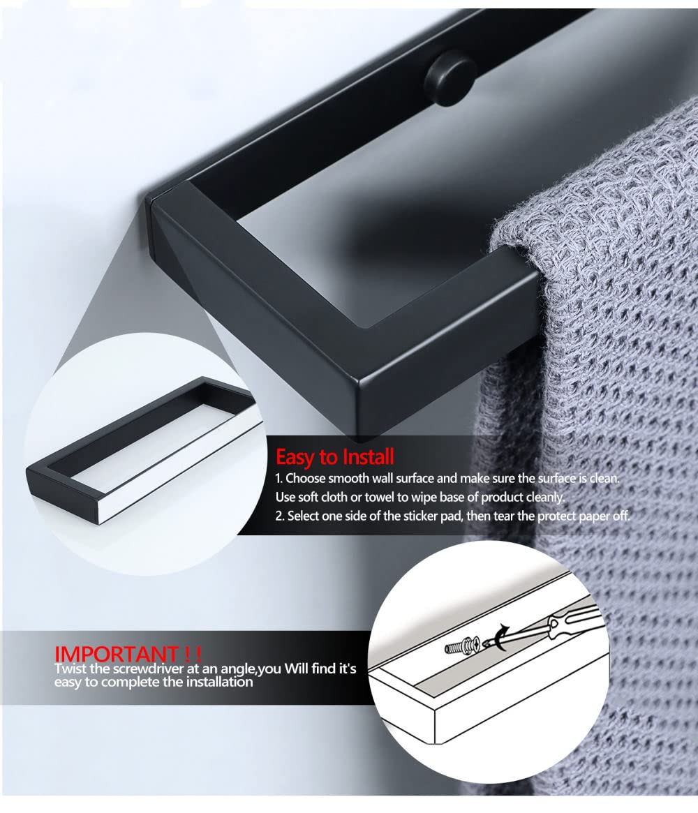 Handdoekhanger Aan de muur gemonteerd handdoekenrek Badkamerruimte Aluminium Zwart Grijs Handdoekhouder Rail Handdoekhouder Badkameraccessoires | NL