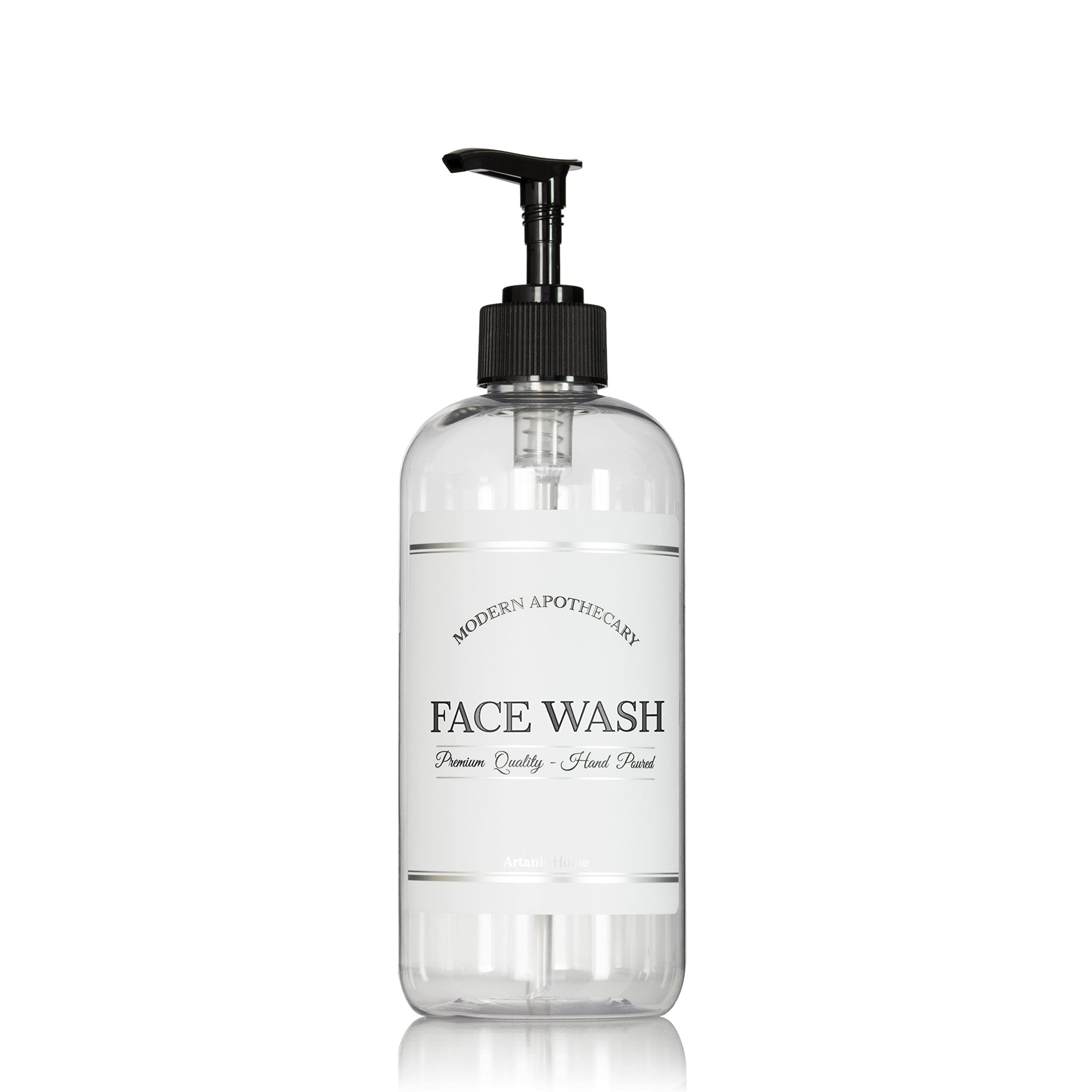 Amazon.com: Refillable Clear PET Plastic 16 oz Face Wash Bottle 
