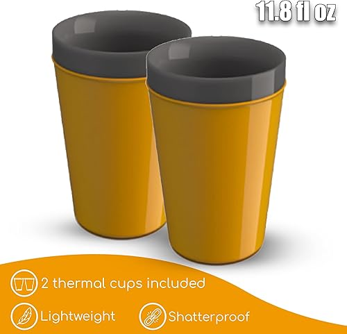 Miniatura 6 de Kit de jarra aislada de doble pared de 67.6 onzas líquidas con tapa + dos tazas Caribe  Poliuretano sin BPA  Jarras para bebidas frías  Mantén tus