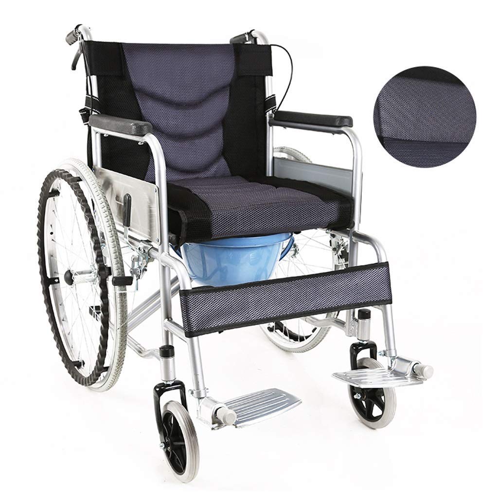 Sedia a rotelle,Personazed Portable Elderly Wagon Multi-Purpose Pieghevole Toilette Ausili per la deambulazione
