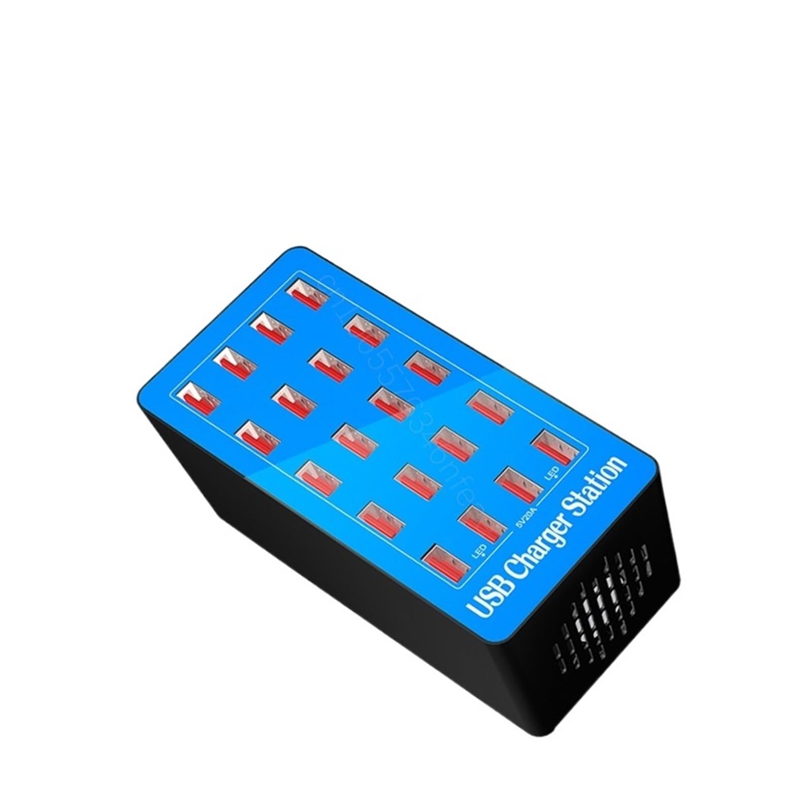 300 W/200 W/100 W 10/20/40/60 portów adapter do ładowarki USB wielofunkcyjny HUB stacja ładująca gniazdo dokujące(20Port 100W Blue)