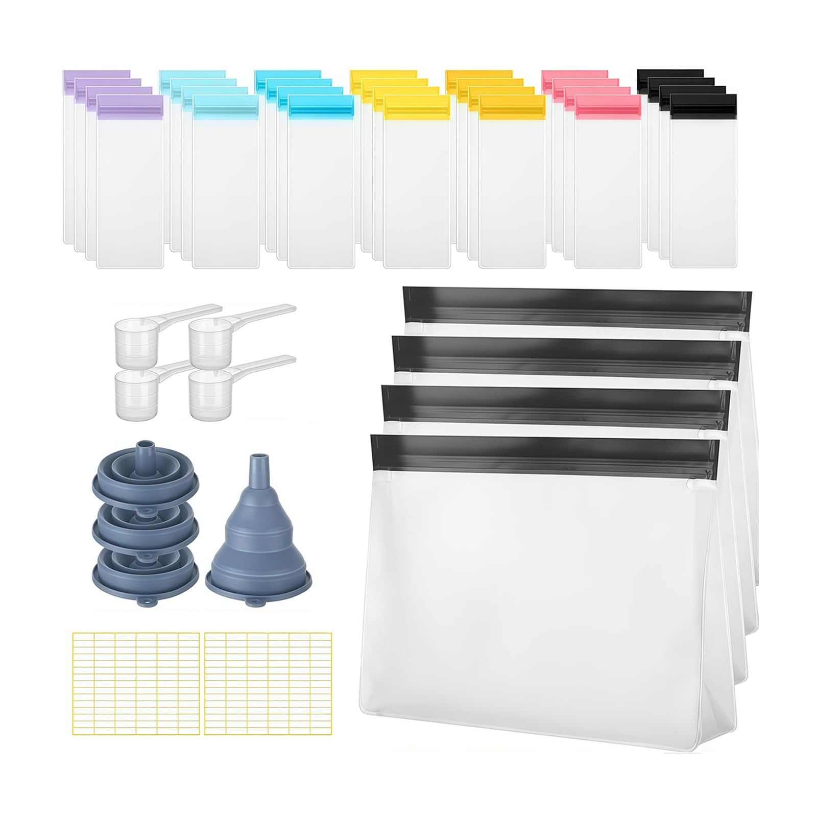 HDOYTXXM 42Pcs Clear Protein Powder Portion Bags Sturdy Food Containers for Health and Fitness Protein Travel Set