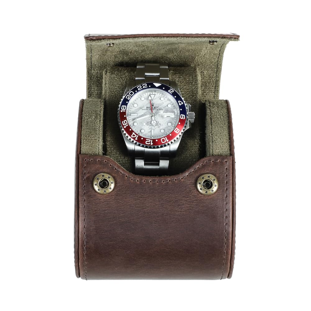 CONTACTS FAMILY Watch Case Genuine Leather Single Watches Box Egg-shaped Design Travel Watch Organizer Case(Coffee) (B0D12NNPF7) Amazon Price History, Amazon Price Tracker