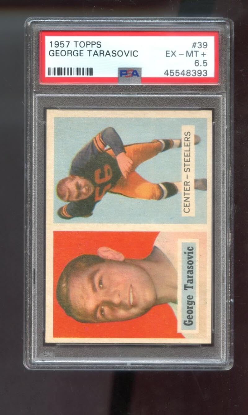 1957 Topps #39 George Tarasovic PSA 6.5 Graded Football Card NFL Pittsburgh Steelers