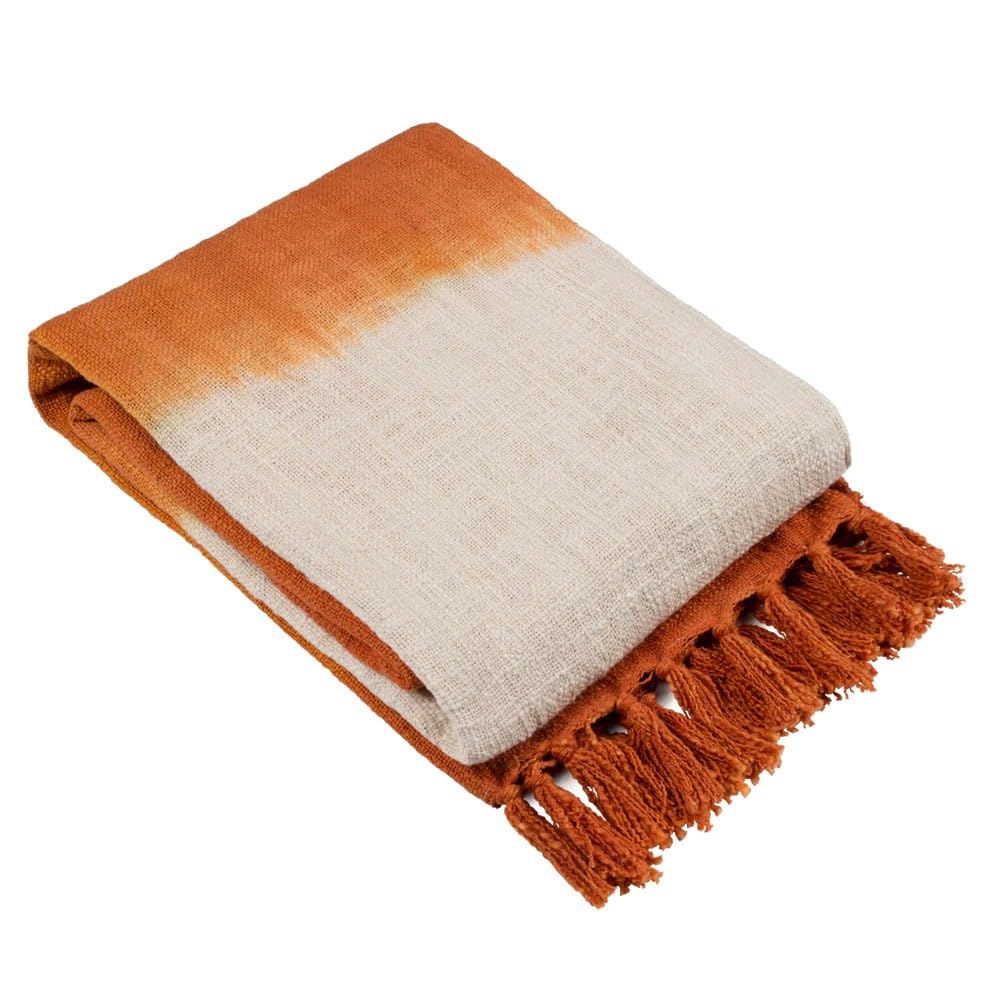 Furn. Amber Mizu Dip Dye Fringed Throw