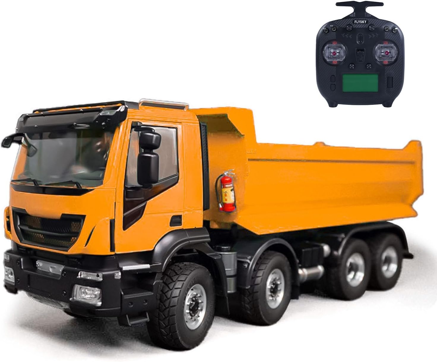 8X4 1/14 Hydraulic RC Tipper Car Metal 2-Speed Radio Control Dump Truck Model Hobby Grade Model(Orange)