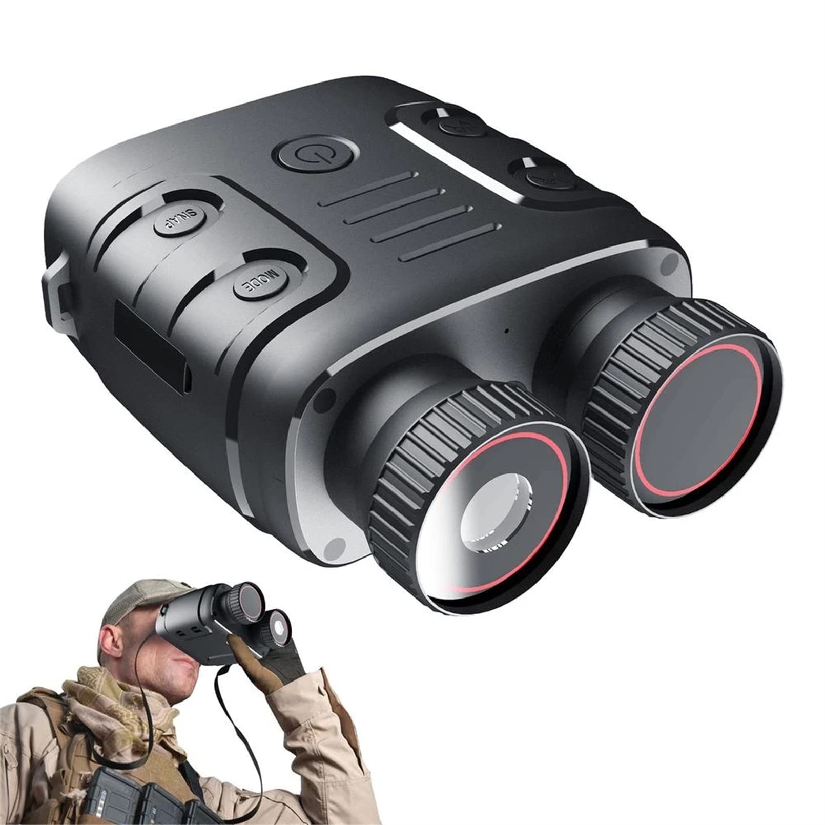 BDBD R18 Night Vision Binoculars with 32GB TF Card, 1080P HD 5X Digital Zoom 200M-300M Full Dark Viewing Distance Night Vision Goggles for Photography,Wildlife Watching
