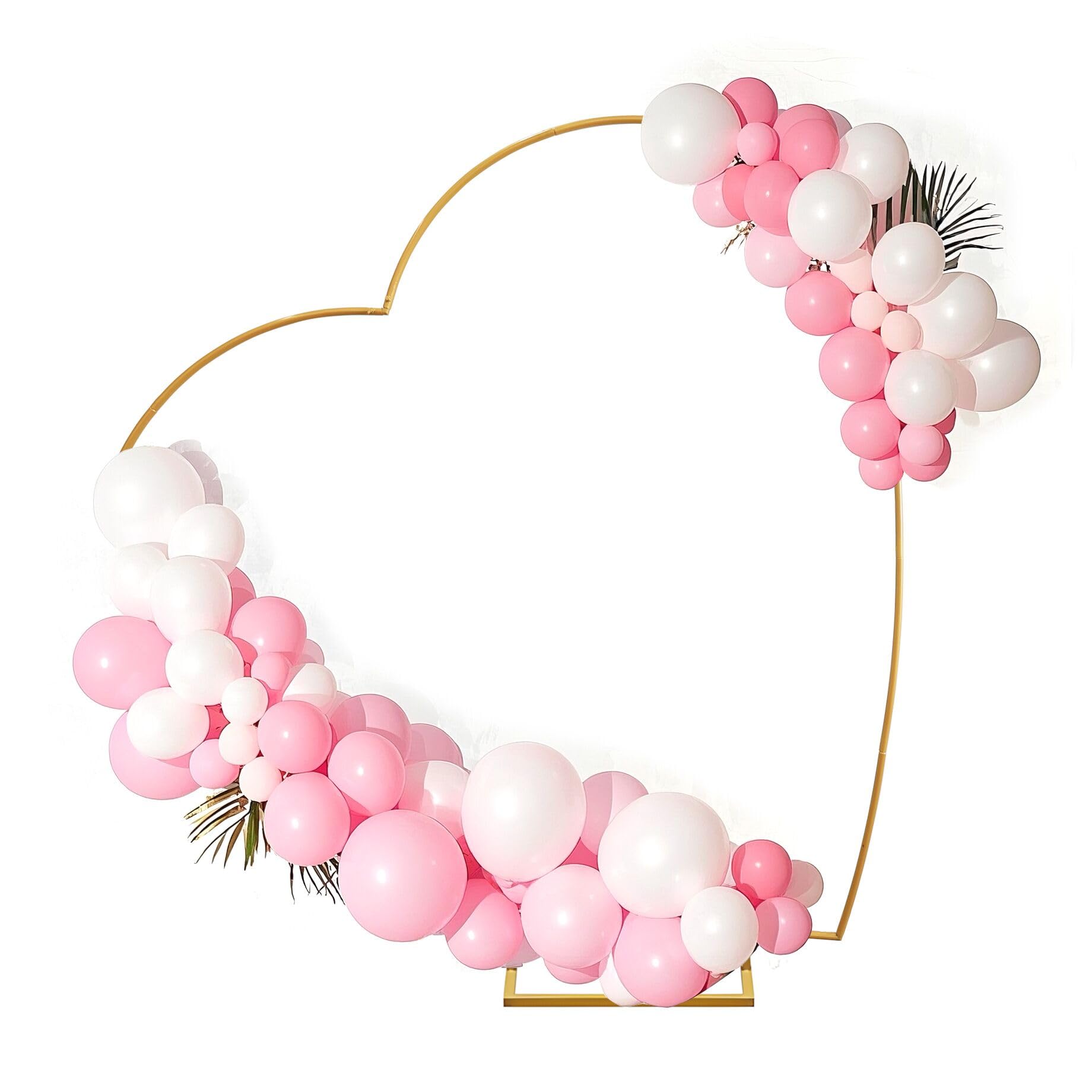Schräges herzförmiges Ballonbogen Ständer aus goldem Metall Ballonbogen Frame mit Sockel für Hochzeiten, Geburtstage, Partys Foto-Hintergrund Dekorationen
