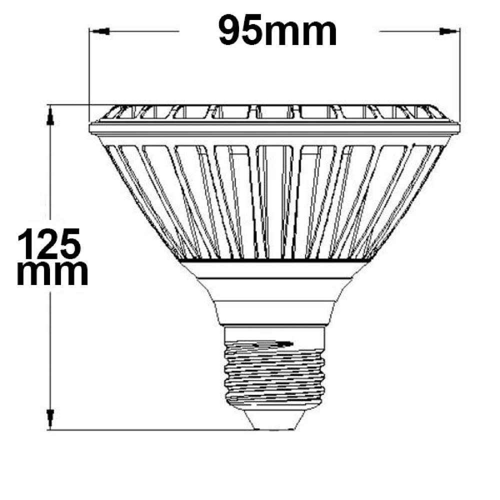 LED PAR30, E27, 230V, 32W, 30°, blanco cálido