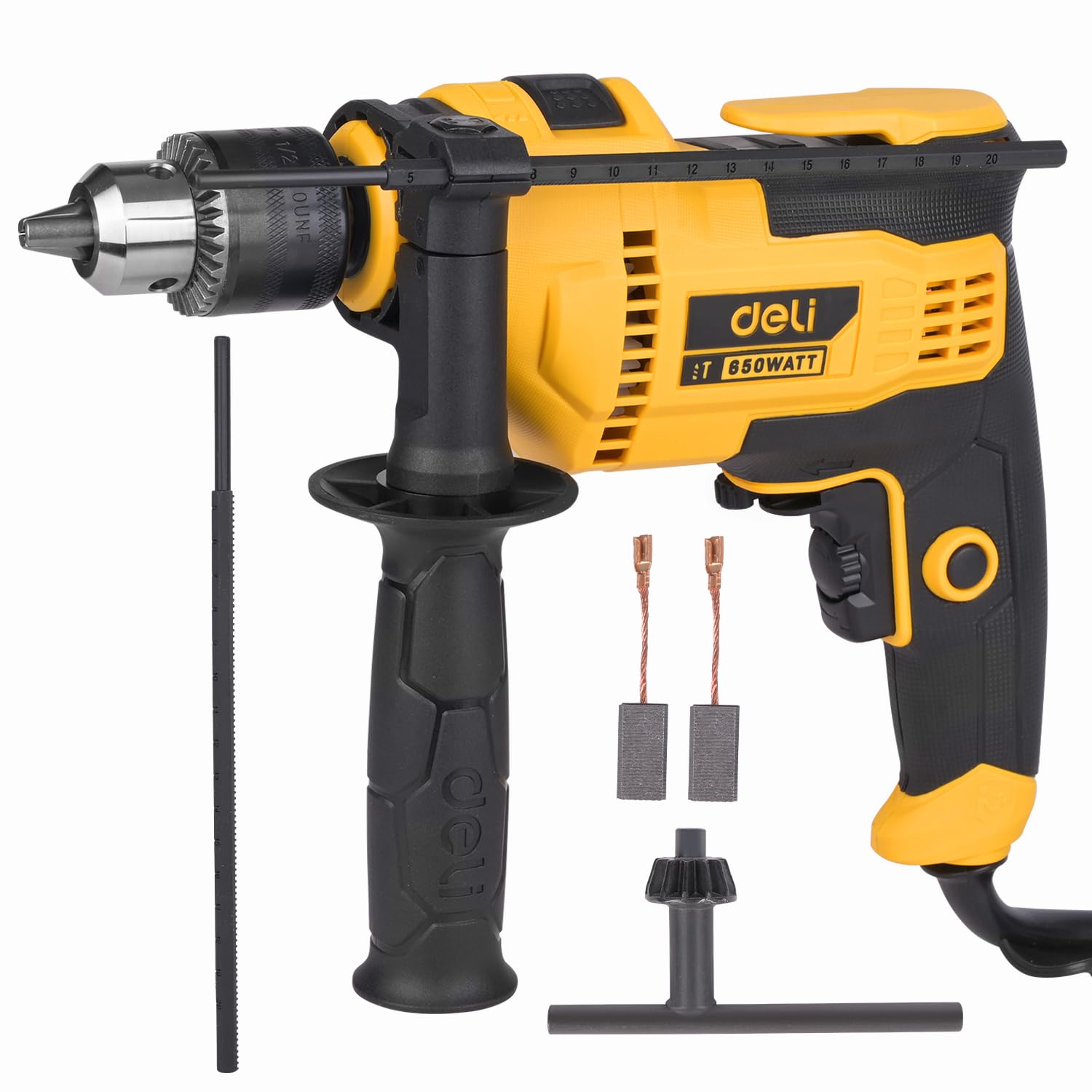 Deli DL-CZ13-E5 650W Corded Electric Impact Drill with 0-3000RPM