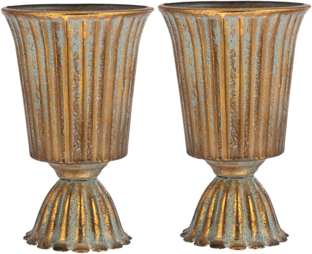 Yardenfun 6 Pcs Tin Fountain Faux Plant Decor The Office Decor