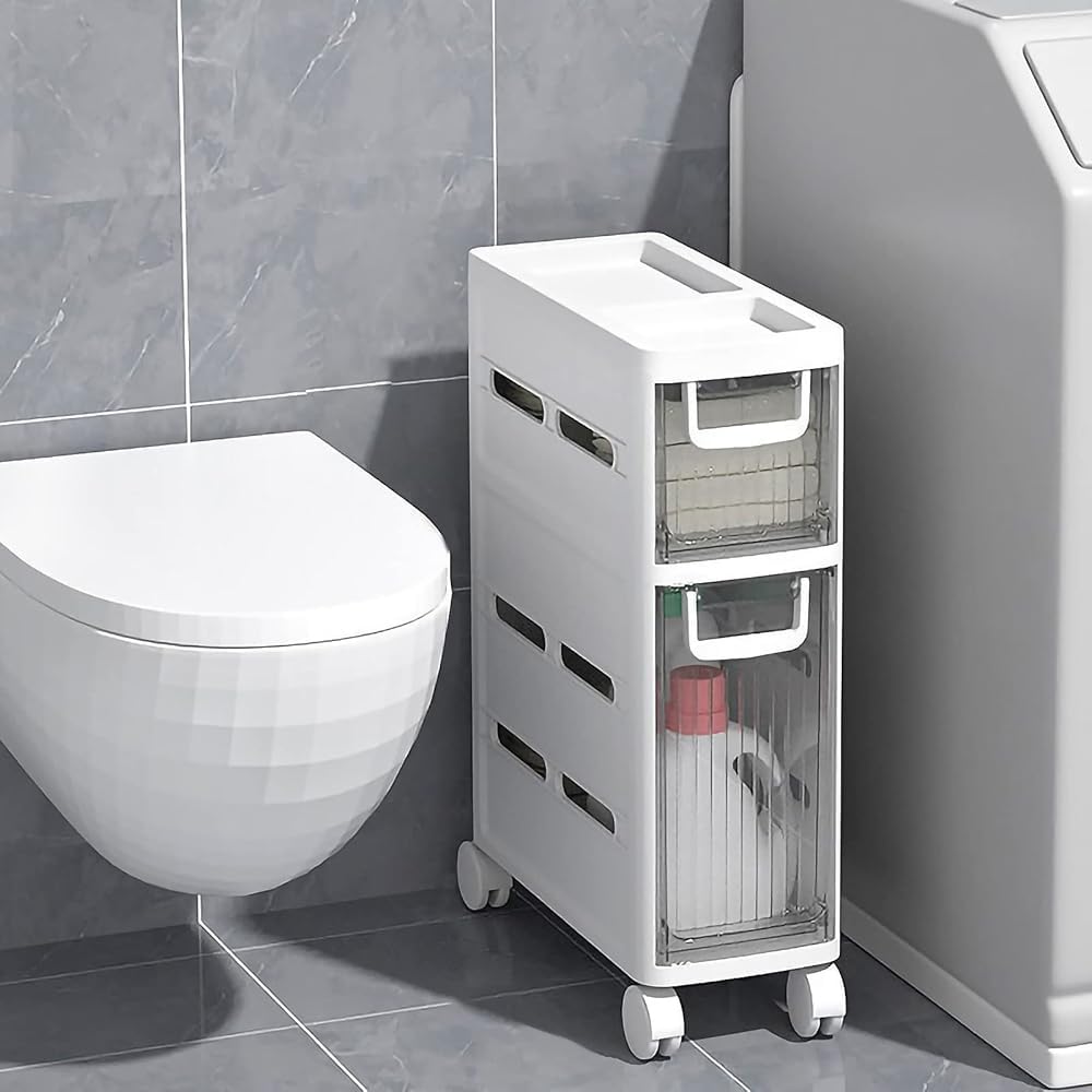 Tiroirs de rangement empilables à roulettes en plastique pour l'organisation de la maison