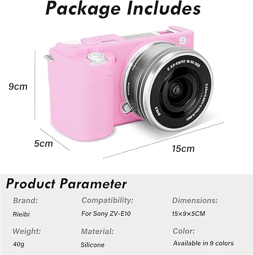 Miniatura 2 de Rieibi ZVE10 Caso, Funda Protectora De Silicona Suave Para Sony ZV-E10 ZVE10 Cámara, Cubierta De Goma Ligera Para Sony Alpha ZVE10 - Rosa