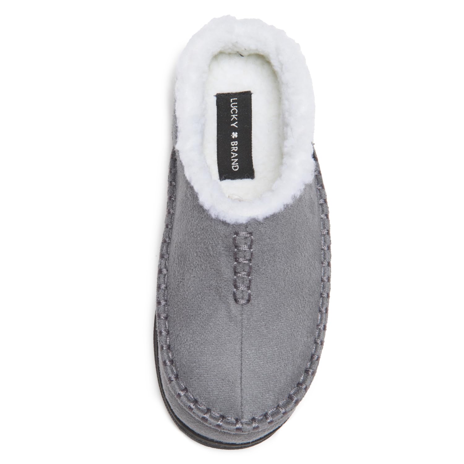 Lucky Brand Pantuflas tipo zuecos de microgamuza para niños, suela de goma antideslizante, cálidas, esponjosas, para interiores y exteriores