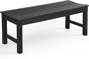 Outdoor Bench, 2-Person Backless Bench, Weatherproof All-Season