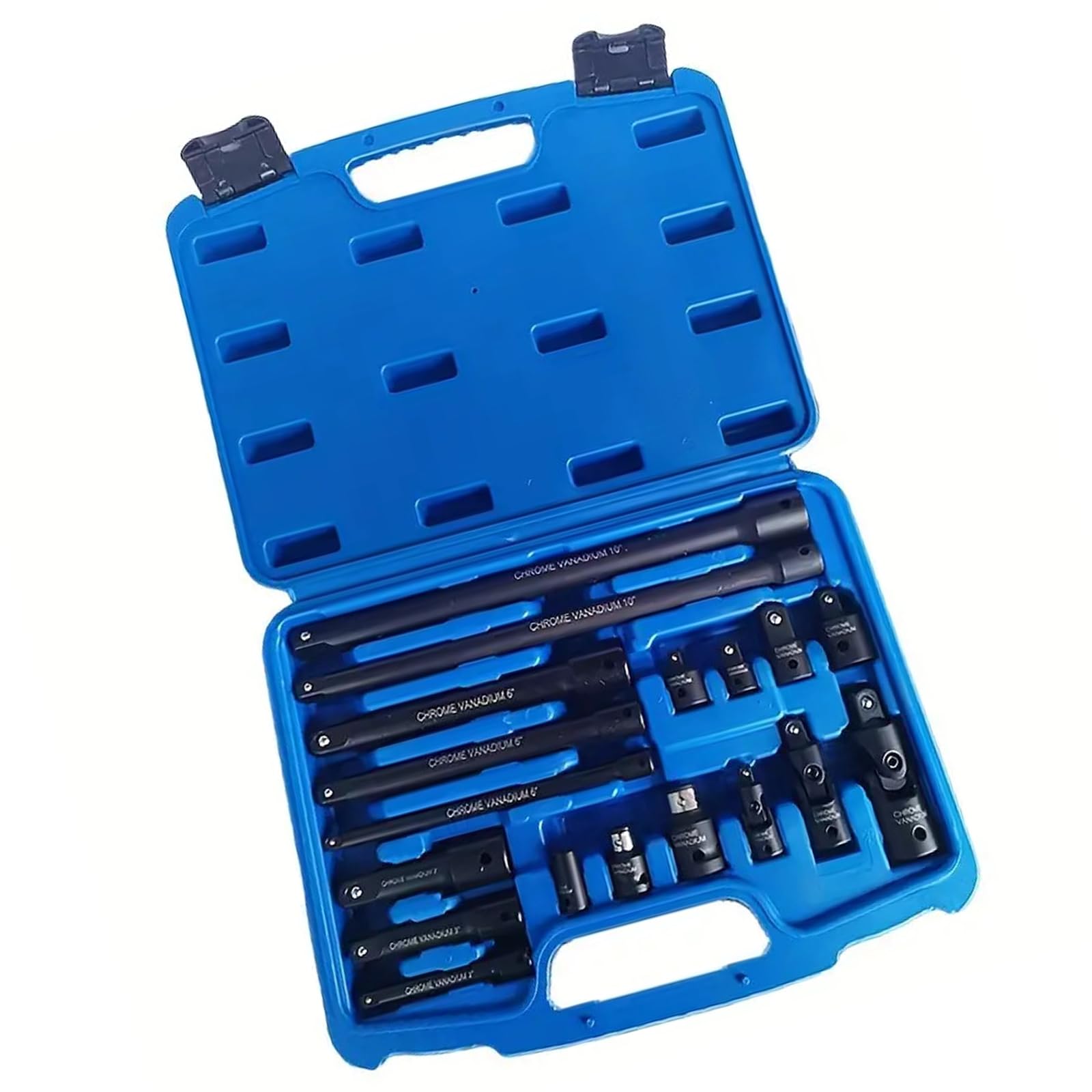 Zxfdsfdbnm Black 18Pieces Socket Extension Set With Clear Marking Size And Adapters For Efficient Mechanical Tasks In Confined Tool Set