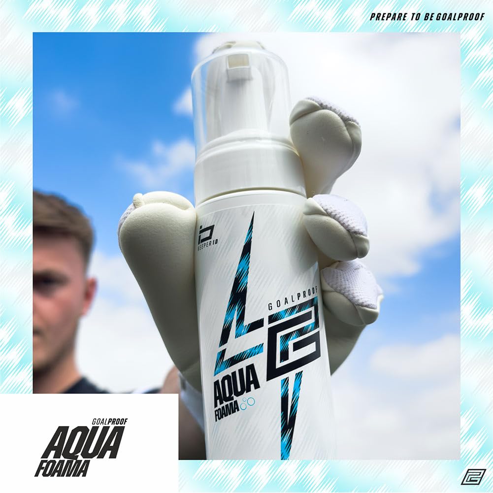 Goalproof Aqua Foama Nettoyant pour gants de gardien de but | Mousse de nettoyage pour gants de gardien de but | Mousse moussante pour gants de gardien de but | Prise en main plus durable