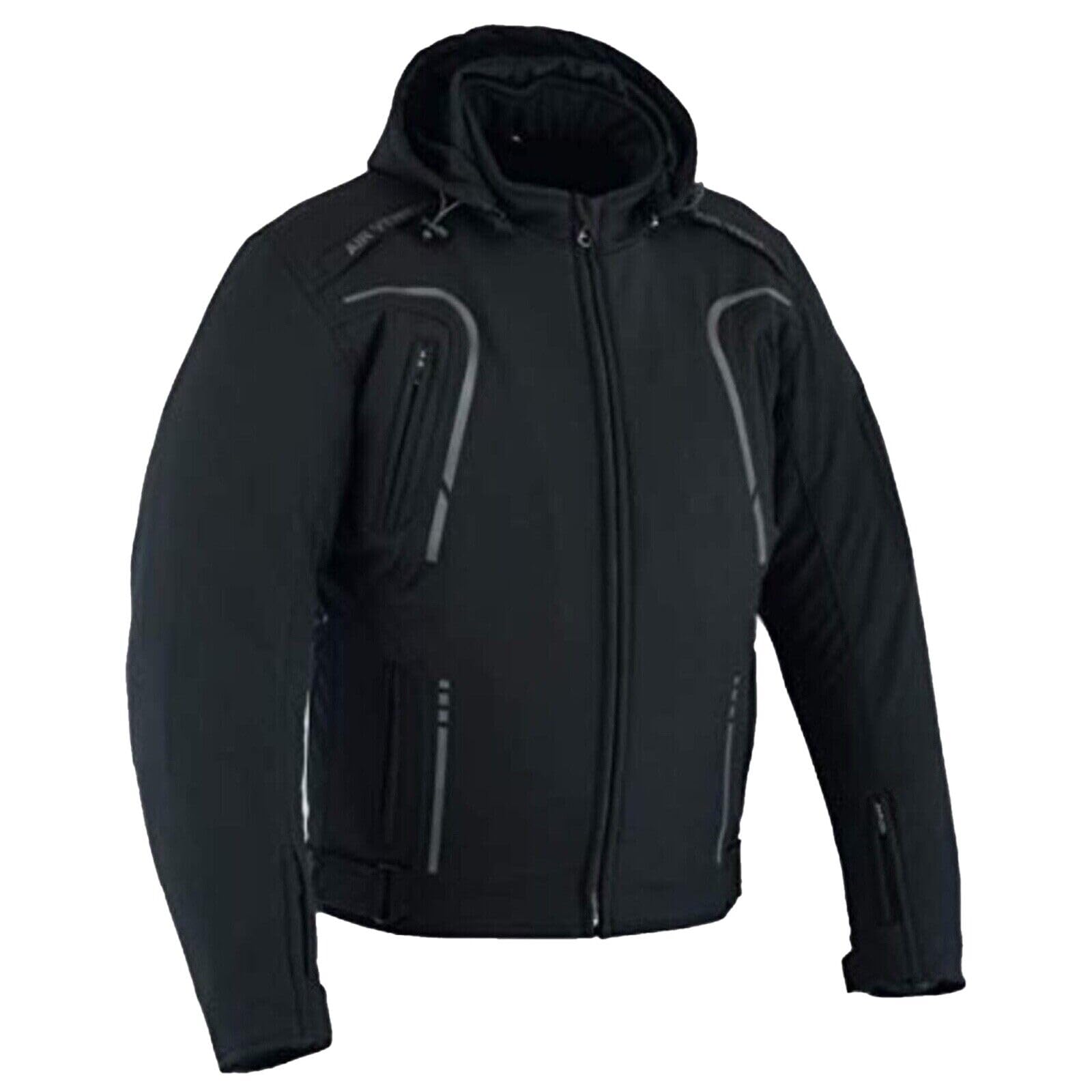 WMW WALI MOTO WEAR Motorradjacke Herren Softshell Textil,Wasserdicht mit CE-Protektoren an Ellbogen & Schultern Motorrad Jacke Schwarz