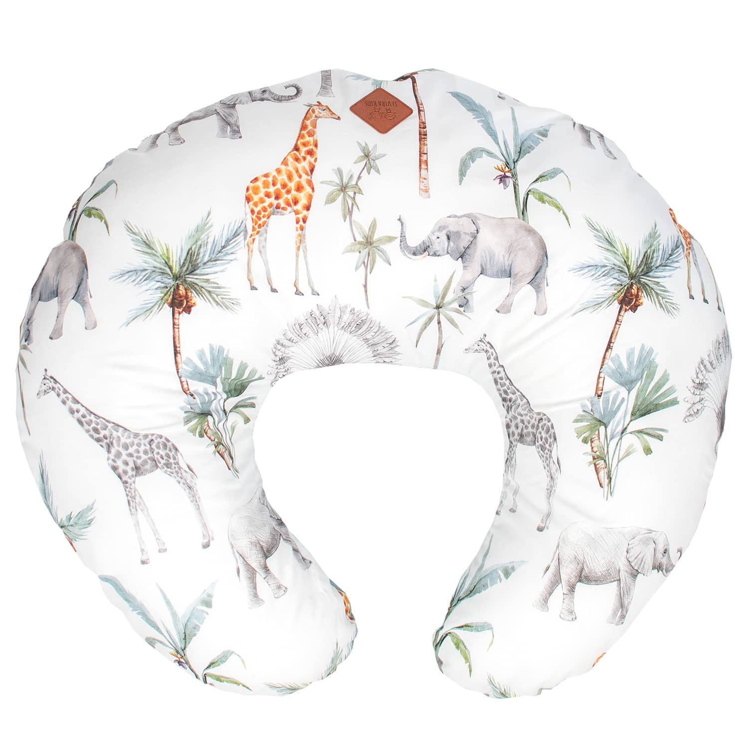 Sevira Kids – Cojín de lactancia ergonómico + funda Safari Made in France