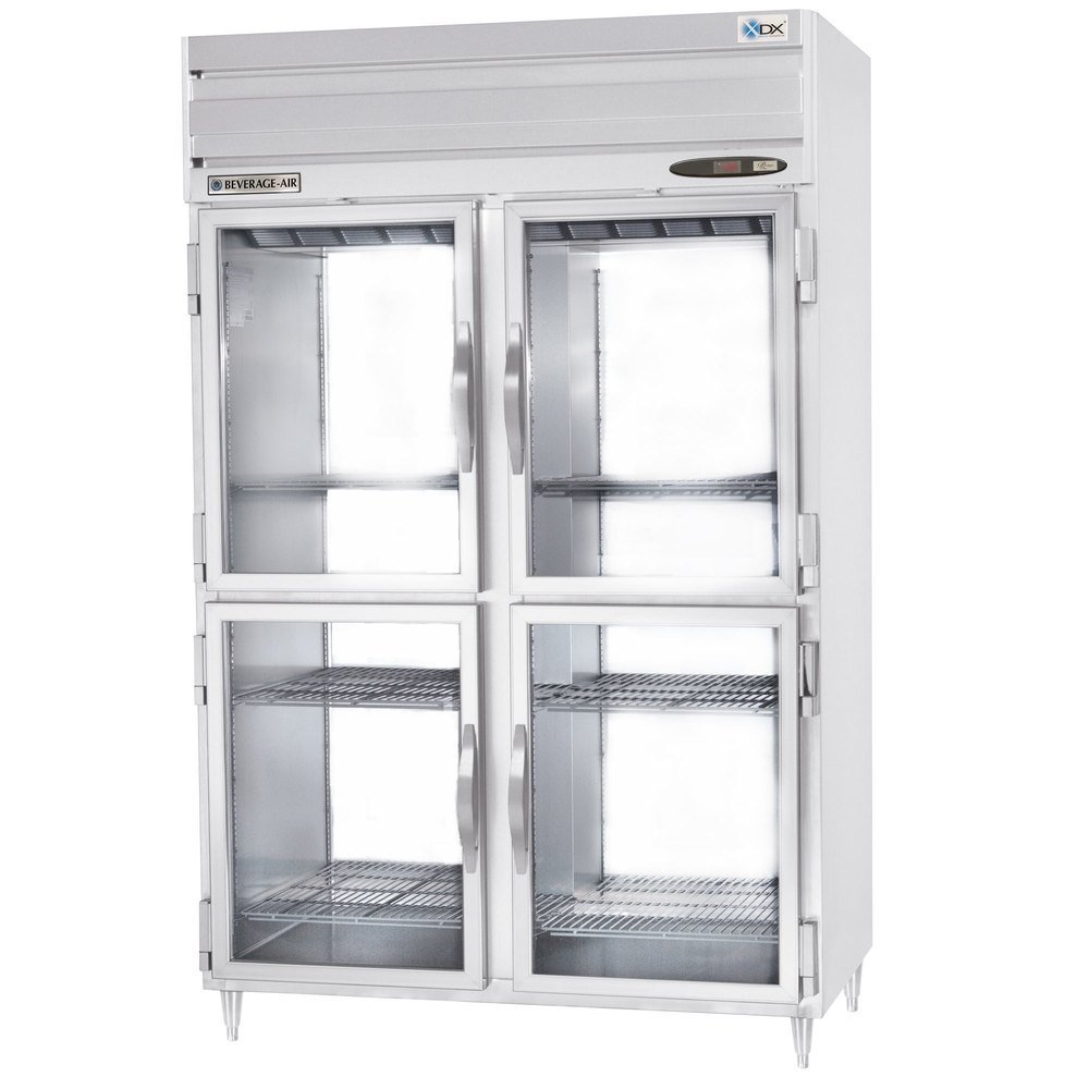Beverage-Air P Series - Top Mount - Pass Thru Refrigerator- Two Section - Half Glass Doors by Beverage Air – 49.7 cubic_feet, Model PRD2HC-1BHG