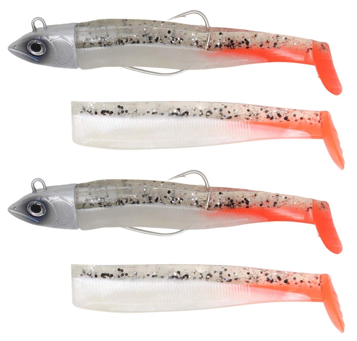 Kit de leurres de pêche au bar sans mauvaises herbes avec tête de