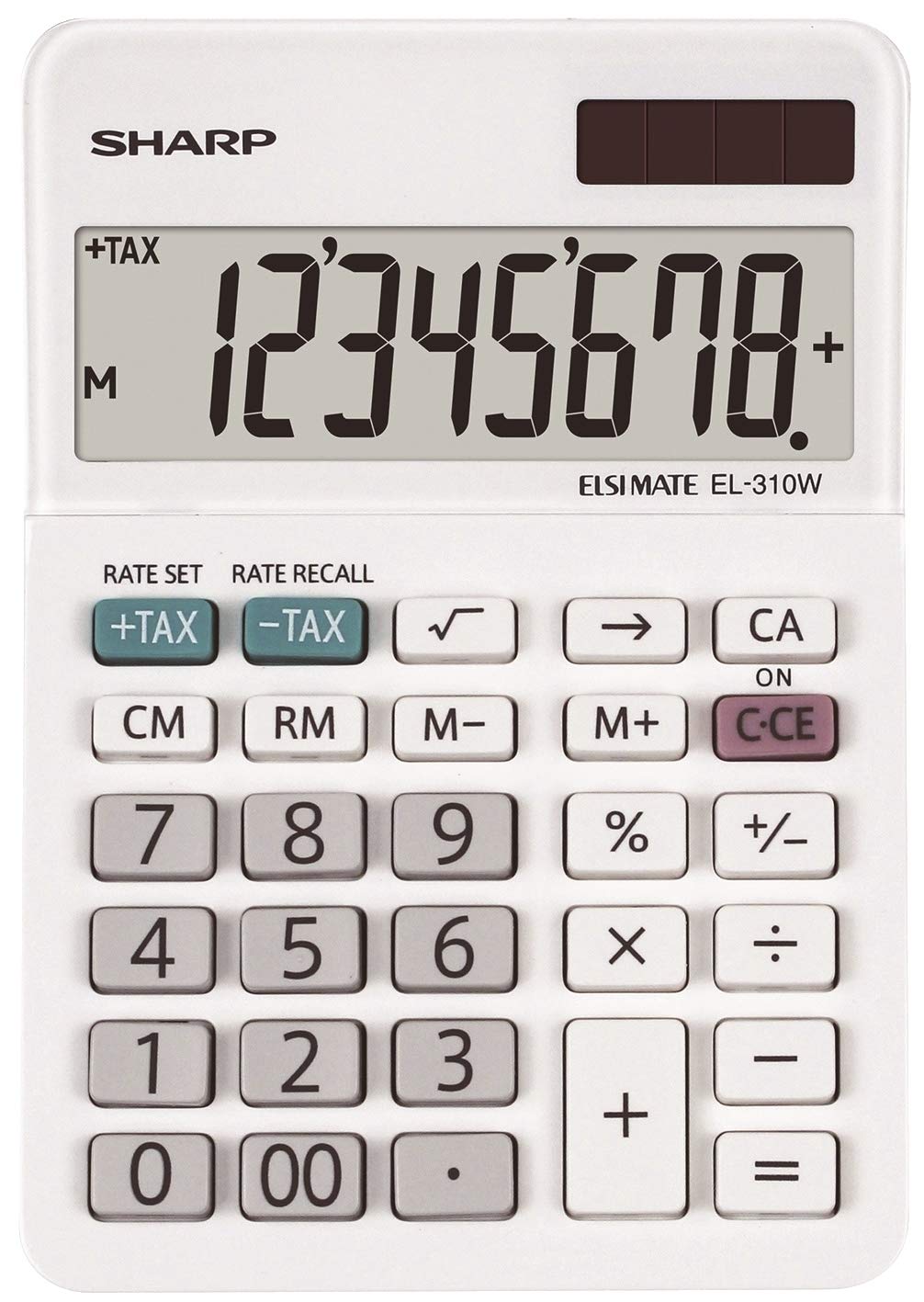 Sharp Tischrechner EL-310W blanco Display (Stellen): 8solarbetrieben, batteriebetrieben (B x H x T) 8