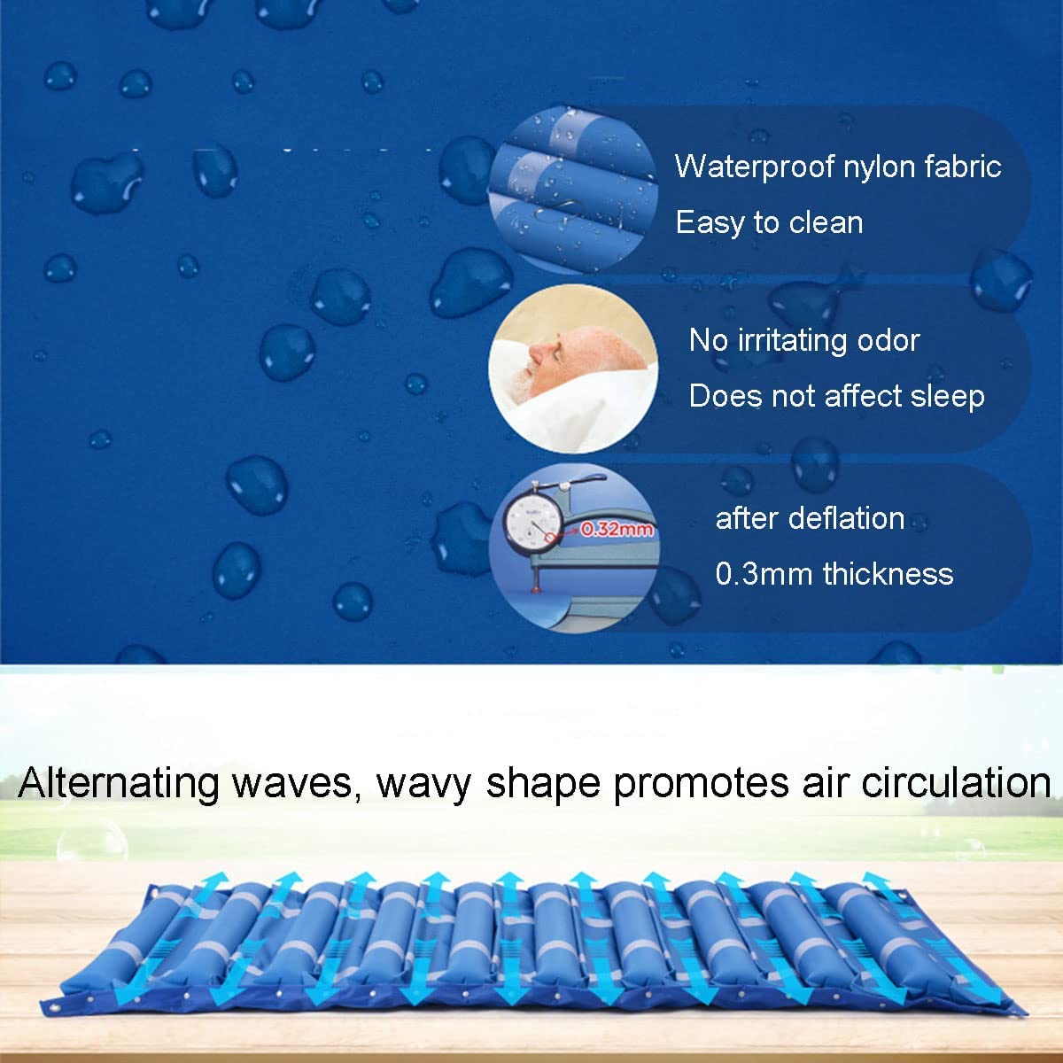 Alternative Air Pressure Pad Matelas Bed Sore Pad, Air Topper Pad Pour Bed Sore, Matelas D'Air Médical, Pour les Patients Alités Pressure Sore Relief, avec Pompe à Air, Gwyyeuk, JYLSSKUK