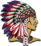 Native American Indian Chief Ethnic Retro Biker Big XL Embroidered Applique Iron-on Patch New
