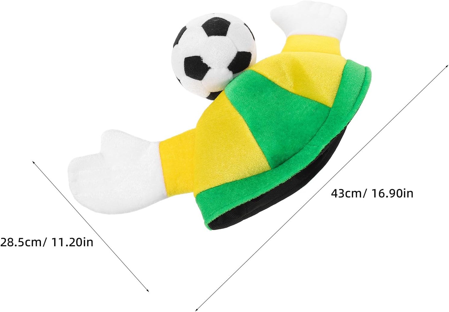 NUOBESTY Football Cap with Clapping Hands Funny Soccer Fan Headwear Accessories for Game Day, Soccer Party Cheering Hat, Sports Fan Party Favor Brazil Yellow