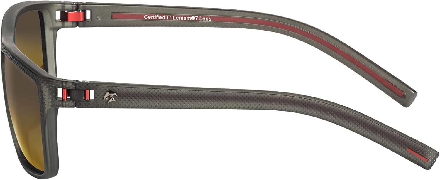 Eagle Eyes Rambler Polarized Sunglasses - Smudge Proof and Water Repellent (Translucent Dark Gray/Red) - Image 3