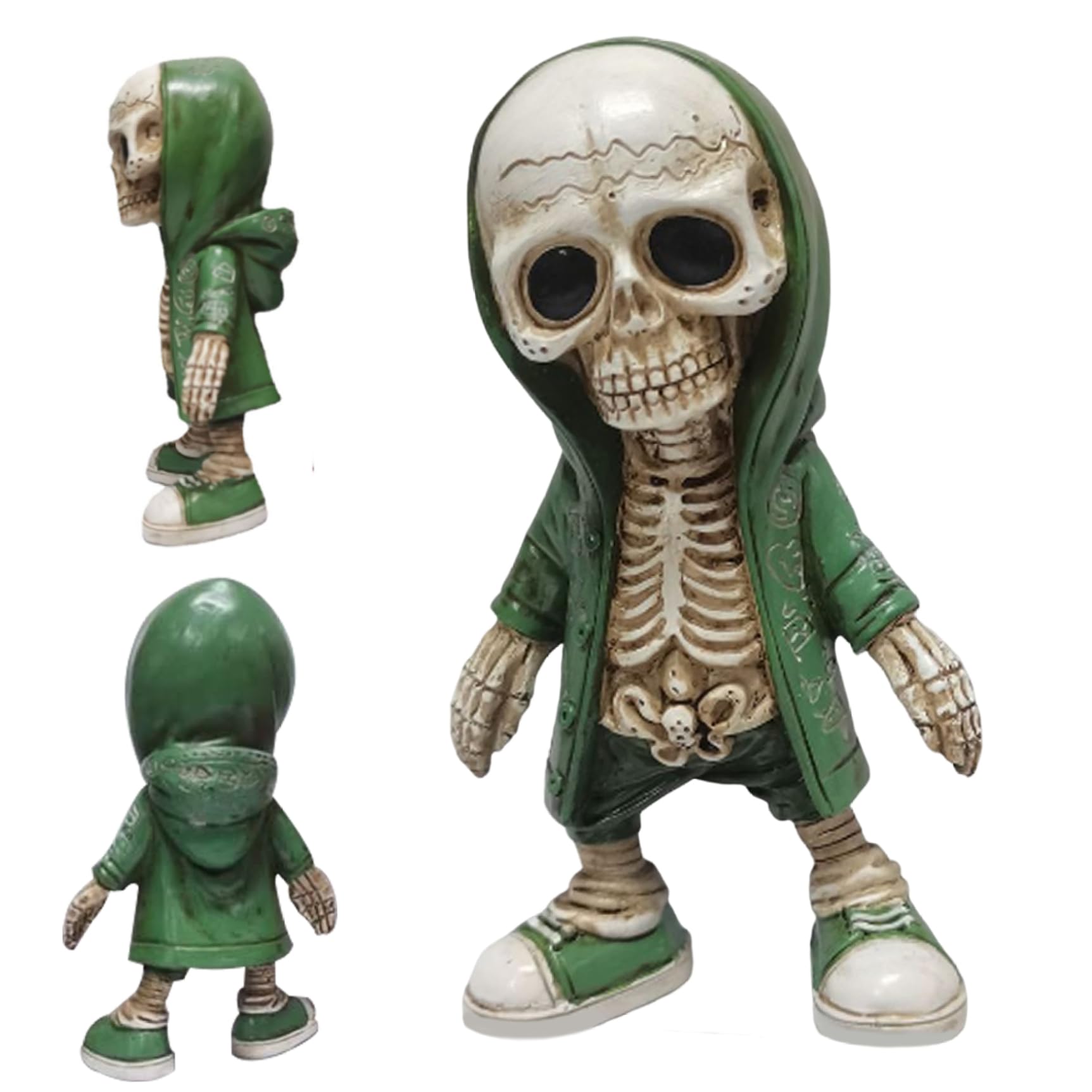 CNAFGBGG Cool Skeleton Figurines Resin Crafts Statue Skull Sculpture Unique Desktop Ornaments for Home Office Living Room Tabletop Style 2..