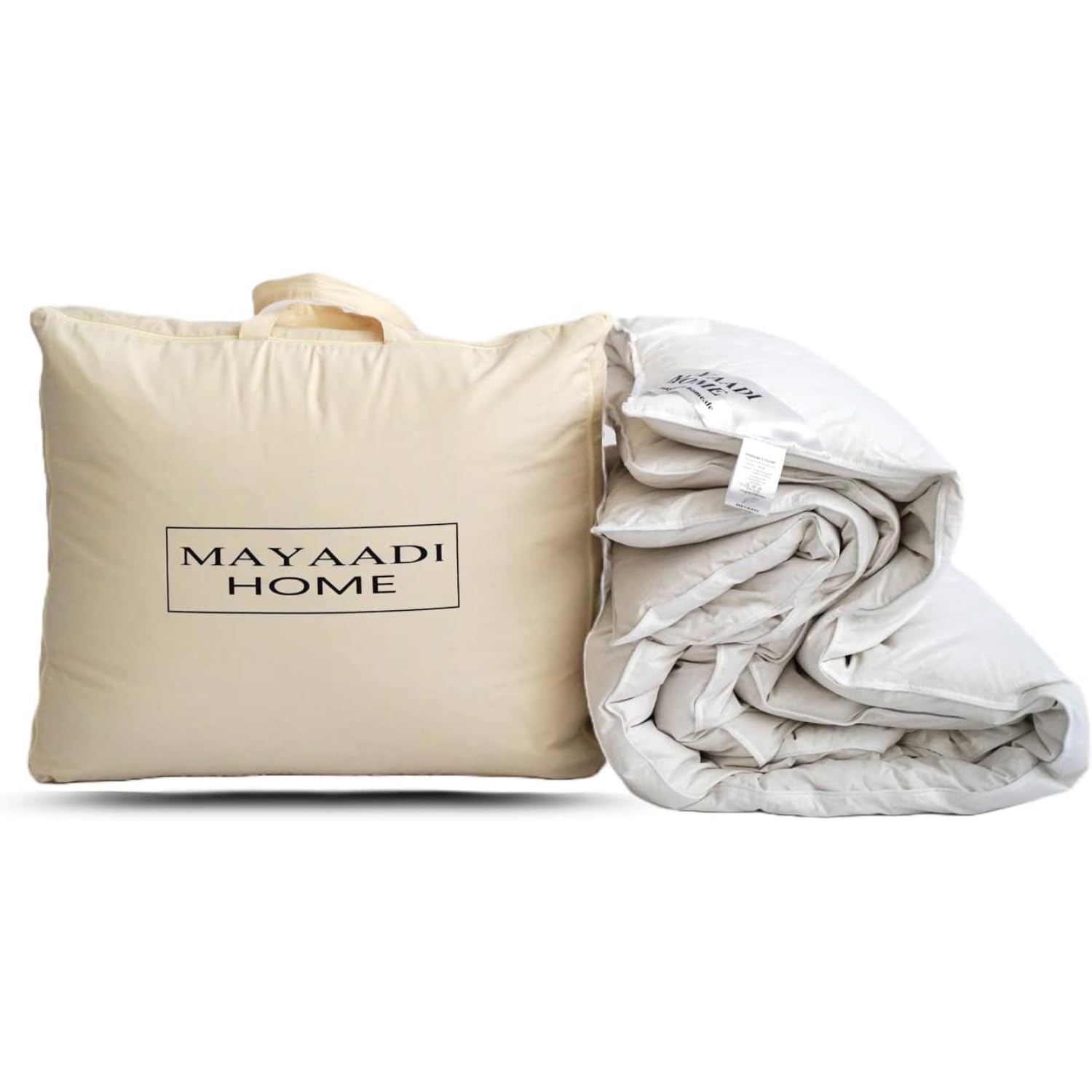 Mayaadi Premium Winter Daunendecke extra warm 200x220 cm - 2500g Bettdecke, 70% Daunen 30% Federn - 100% natürliche Baumwolle - Made in Europe - Steppdecke geeignet für Allergiker - MA49