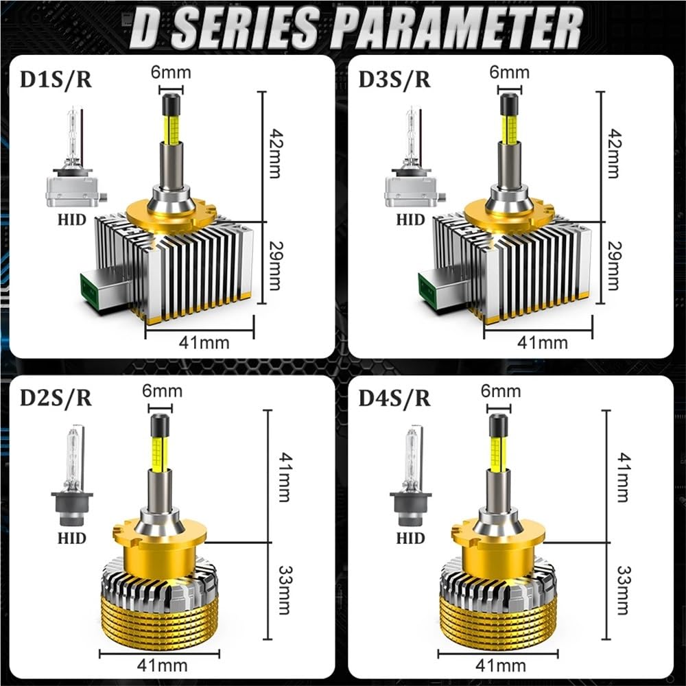 D1S D3S HA CONDOTTO il Faro 360 LED HID D2S D4S D8S Canbus D1R D2R D3R D4R Lampadine Allo Xeno Turbo Auto Lampada moto Luce Plug & Play(1 piece D1S D1R)