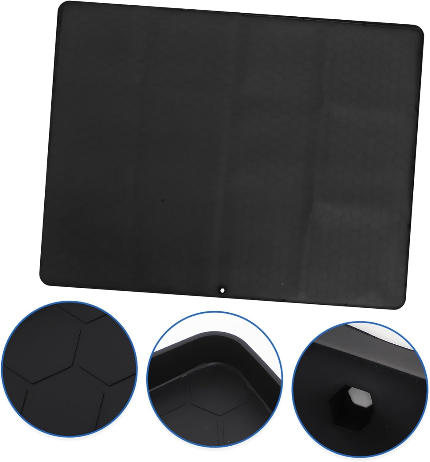 STOBAZA Sink Mat Kitchen Cabinet Organizer Non-slip Leakproof Black for Kitchen Bathroom