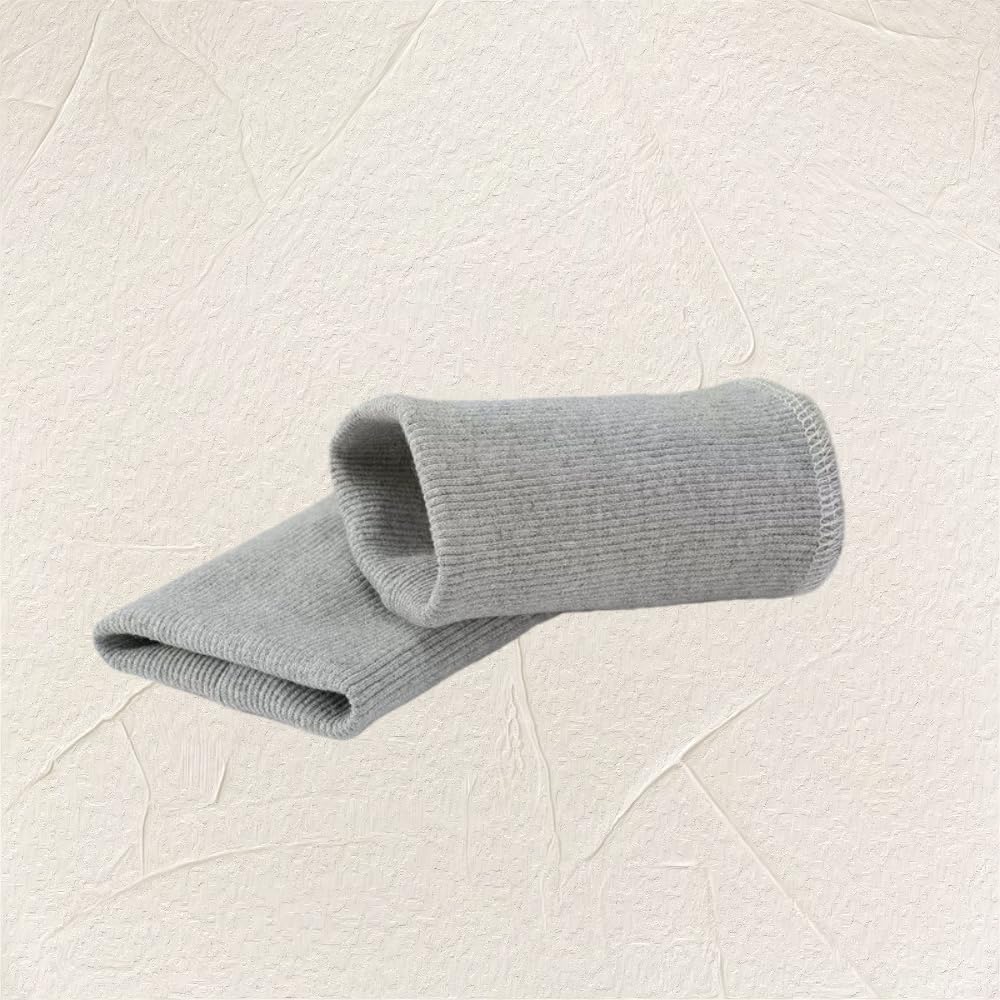 1 Pair of Finished Cotton Rib Knit Cuffs - Stretch Ribbing for Jacket & Sweater Sewing Repair - Grey - 3