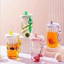 كوب ماء بتصميم جديد لعام 2025 – كوب شاي عطري للبنات مع فاصل للماء والشاي، تصميم كوريان لطيف ومنعش، متوفر متعدد الالوان – سعة 550 مل