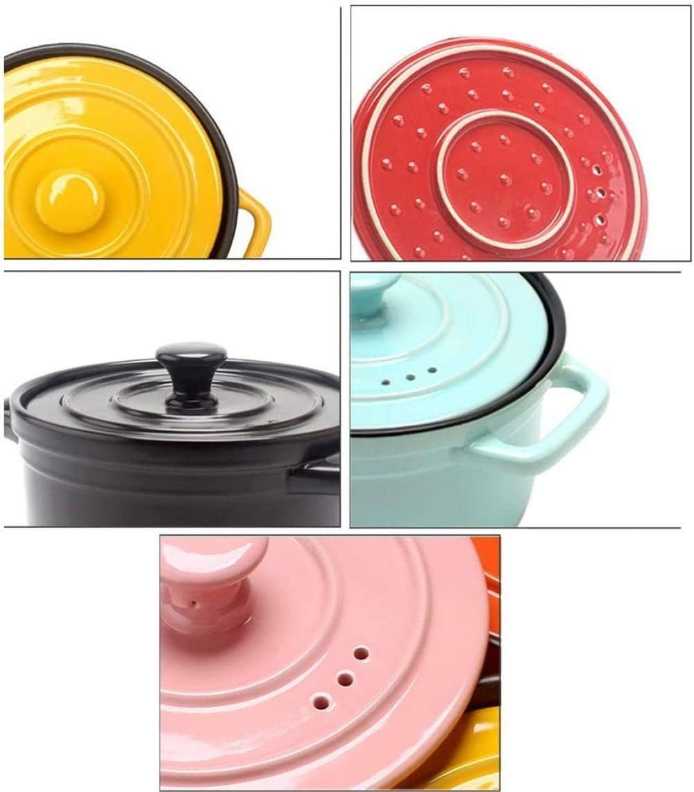 Ceramics Stockpot Chef Classic Cooking Soup Pot Health Cookware Nonstick Pan Home Kitchen or Restaurant Multiple Purposes Gift，with Lid,Induction Cooker is Yellow||3L